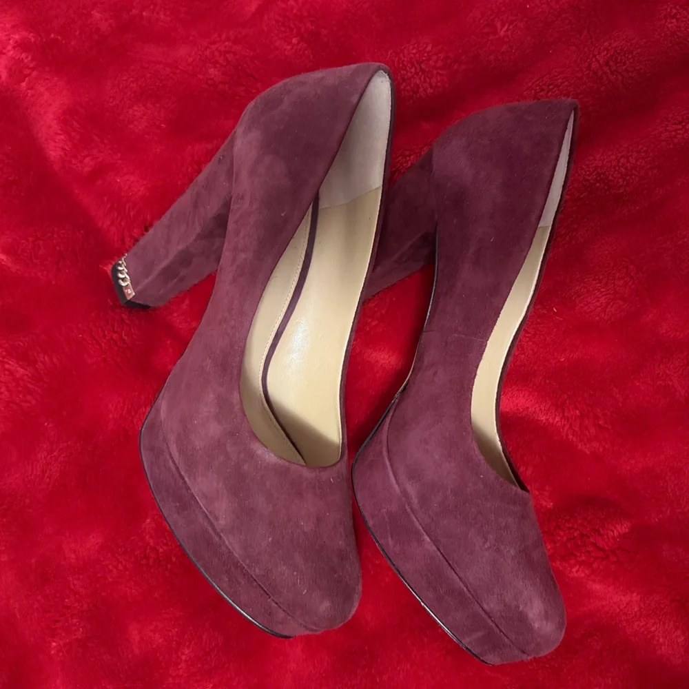 Elegant Suede Platform Heels - Purple Michael Kors Womens 9 1/2!! - Picture 10 of 10